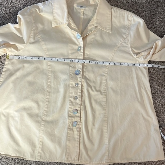 J JILL Yellow Unlined Jacket Long Sleeve Classic Collared Button Down Shirt szL - Picture 6 of 10